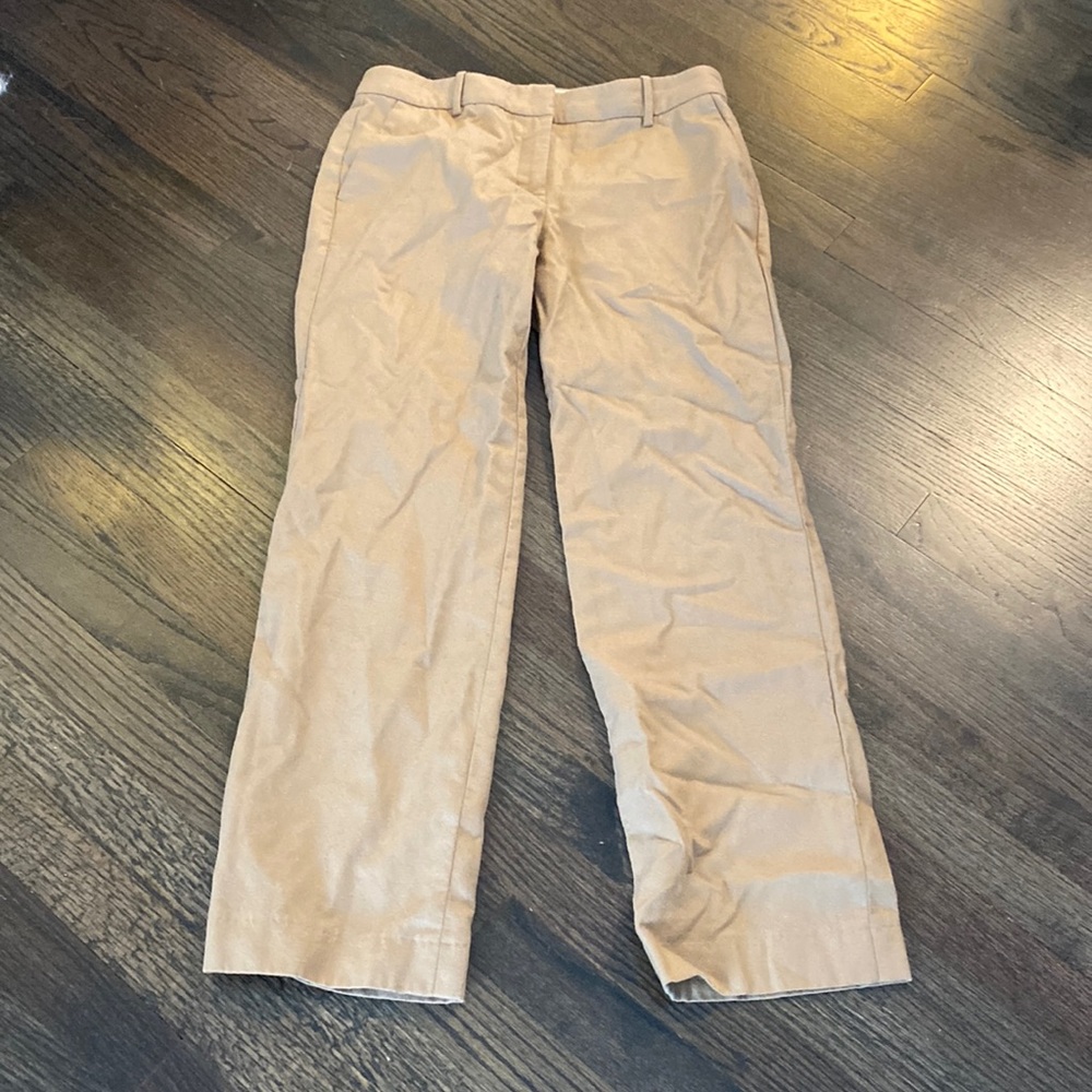 J. Crew Tan Wool Pants Trousers 6 EUC Cafe Trouser
